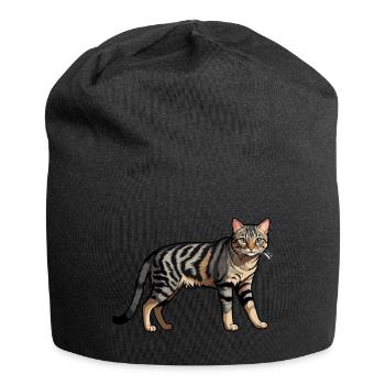 Chat domestique - Autocollant d’animal mignon - Bonnet en jersey - noir - Devant