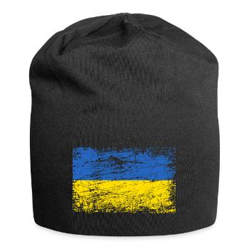 Ukraine Flagge Vintage Kazantip Urlaub Reise Kiew - Jersey-Beanie - Schwarz - Vorne