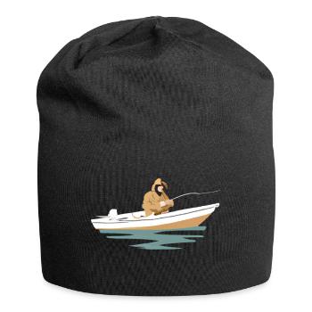 Fischermann mit Regenmantel - Jersey-Beanie - Schwarz - Vorne