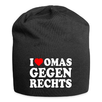 I love omas gegen rechts - Jersey-Beanie - Schwarz - Vorne