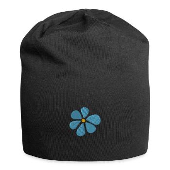 Embroidered daisy - Jersey Beanie - black - Front