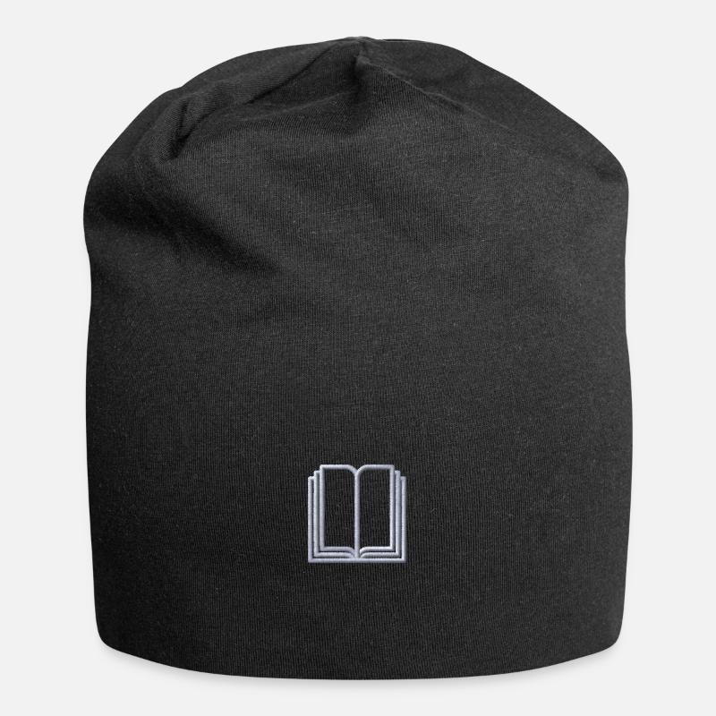 Book embroidered - Jersey Beanie - black