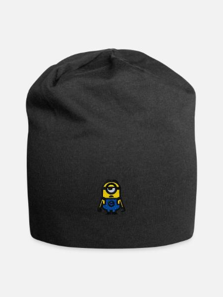 Minions Stickmotiv - Jersey-Beanie - Schwarz