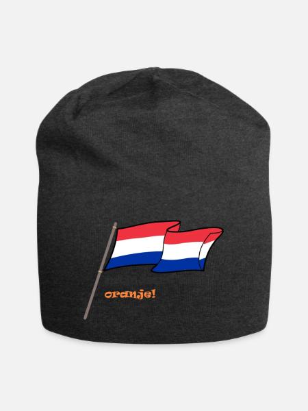 Niederlande - mijn hart klopt oranje - Jersey-Beanie - Anthrazit