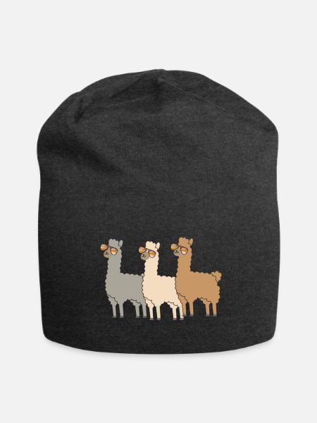 Alpaka Llama - Jersey-Beanie - Anthrazit