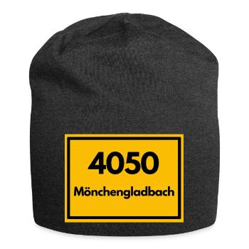 Ortsschild - damals alte PLZ 4050 MÖNCHENGLADBACH - Jersey-Beanie - Anthrazit - Vorne