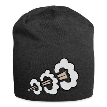 Lauter Furz Explosion Lustig Klohumor Comic Wolke - Jersey-Beanie - Anthrazit - Vorne