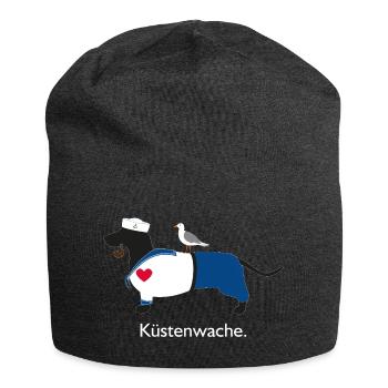 Küstenwache Nordsee Dackel mit Herz - Jersey-Beanie - Anthrazit - Vorne
