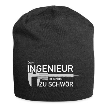 Dem Ingenieur ist nichts zu schwör Messschieber - Jersey-Beanie - Anthrazit - Vorne