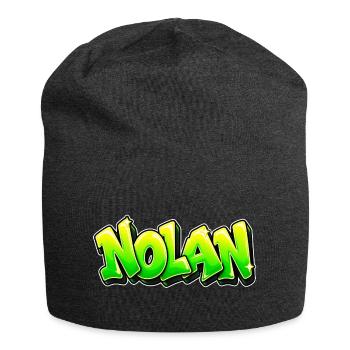 NOLAN in Graffiti: der Name, der alles auseinanderreißt! - Jersey-Beanie - Anthrazit - Vorne