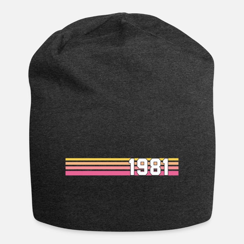 Retro-Geschenk 1981 - Jersey-Beanie - Anthrazit