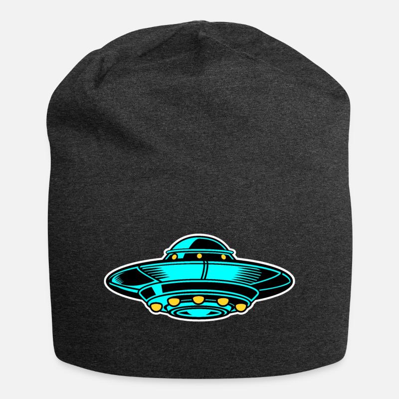 Idée de cadeau pour le vaisseau spatial UFO Aliens - Bonnet en jersey - charbon