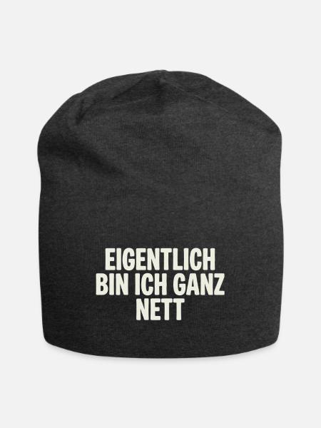 Eigentlich bin ich ganz nett - Jersey-Beanie - Anthrazit