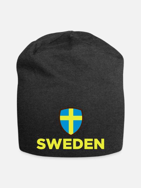 Nationalflagge von Schweden - Jersey-Beanie - Anthrazit