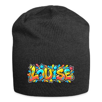 LOUISE in Graffiti: Der Name, der für Aufsehen sorgt - Jersey-Beanie - Anthrazit - Vorne