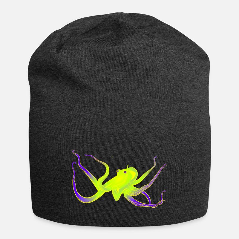 Krake neon - Jersey-Beanie - Anthrazit