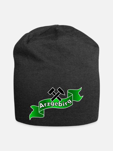 Erzgebirge Logo mit Hammer und Schlägel, Arzgebirg - Jersey-Beanie - Anthrazit