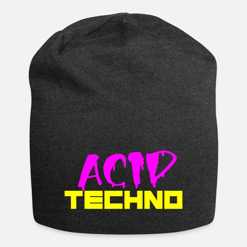 acid techno - Jersey Beanie - charcoal grey