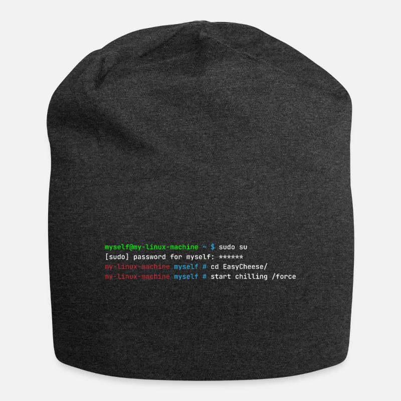 start chilling /force - drôle de t-shirt linux - Bonnet en jersey - charbon