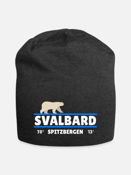 Svalbard Spitzbergen Norwegen Koordinaten Eisbär - Jersey-Beanie - Anthrazit