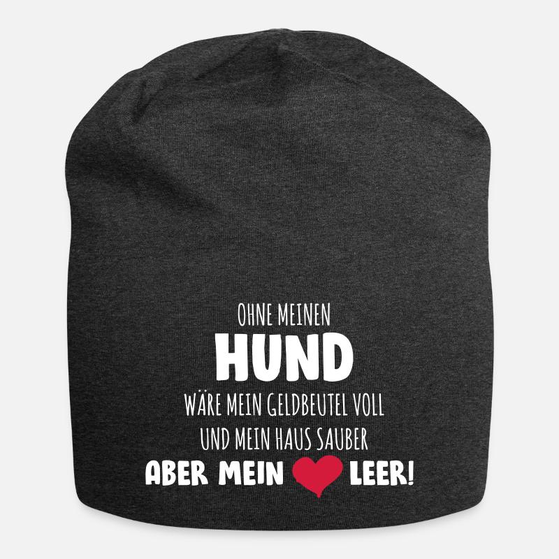 Leeres Herz ohne Hund - Jersey-Beanie - Anthrazit