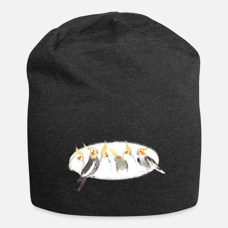 Nymphensittiche - Jersey-Beanie - Anthrazit