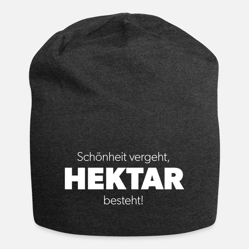 Hektar Eigentum Landwirtschaft - Spruch - Jersey-Beanie - Anthrazit