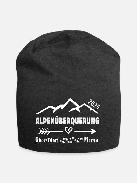 Alpenüberquerung Oberstdorf Meran 2025 Geschenk - Jersey-Beanie - Anthrazit