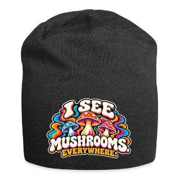 Ich sehe Pilze überall - Jersey-Beanie - Anthrazit - Vorne
