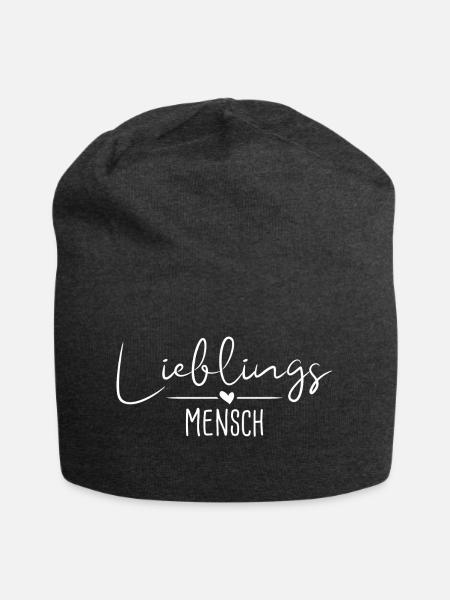 Lieblingsmensch Handschrift - weiß - Jersey-Beanie - Anthrazit