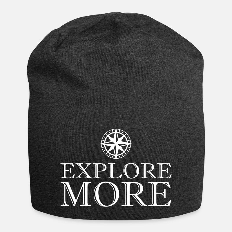 Explore More Compass - Jersey Beanie - charcoal grey