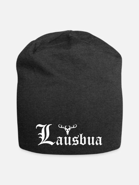 Lausbua mit Hirsch - Jersey-Beanie - Anthrazit