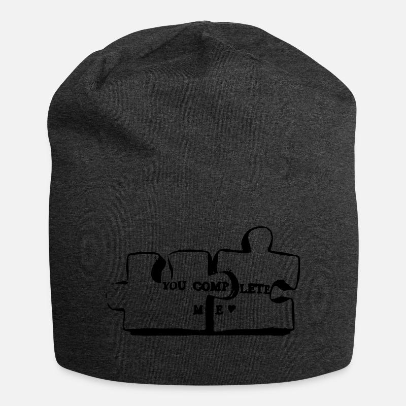 tu me complète puzzle - Bonnet en jersey - charbon