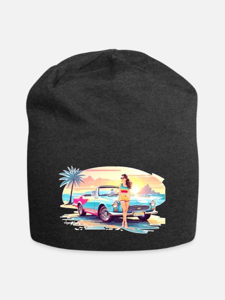 Mädchen mit Sportwagen 2 - Jersey-Beanie - Anthrazit