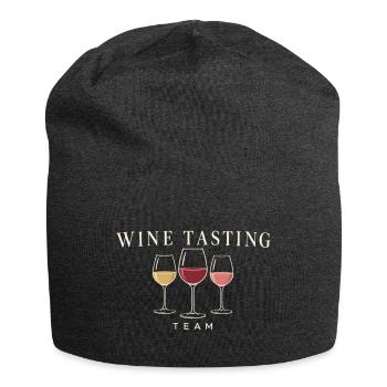 Wine Tasting Team Weingläser Design - Jersey-Beanie - Anthrazit - Vorne