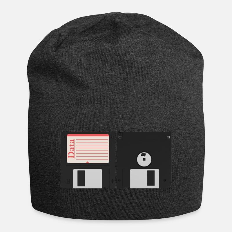 Computer diskette - Jersey Beanie - charcoal grey