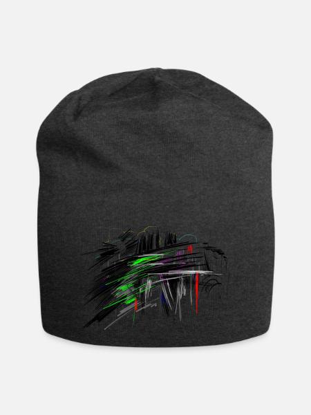 abstrakt - Jersey-Beanie - Anthrazit
