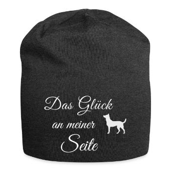 Das Glück an meiner Seite - Jersey-Beanie - Anthrazit - Vorne