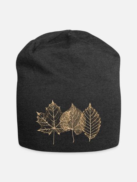 3er Blattgold - Jersey-Beanie - Anthrazit
