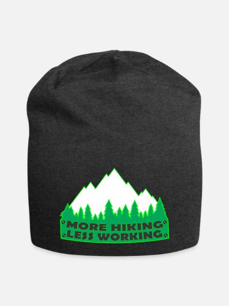 mehr Wandern, weniger Arbeiten - Jersey-Beanie - Anthrazit