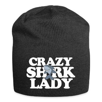 Verrückte Hai-Dame - Jersey-Beanie - Anthrazit - Vorne