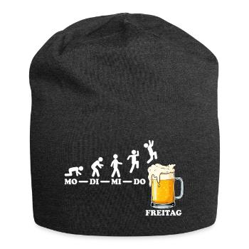 Freitag Bier Wochenende Feierabend Lustiger Spruch - Jersey-Beanie - Anthrazit - Vorne