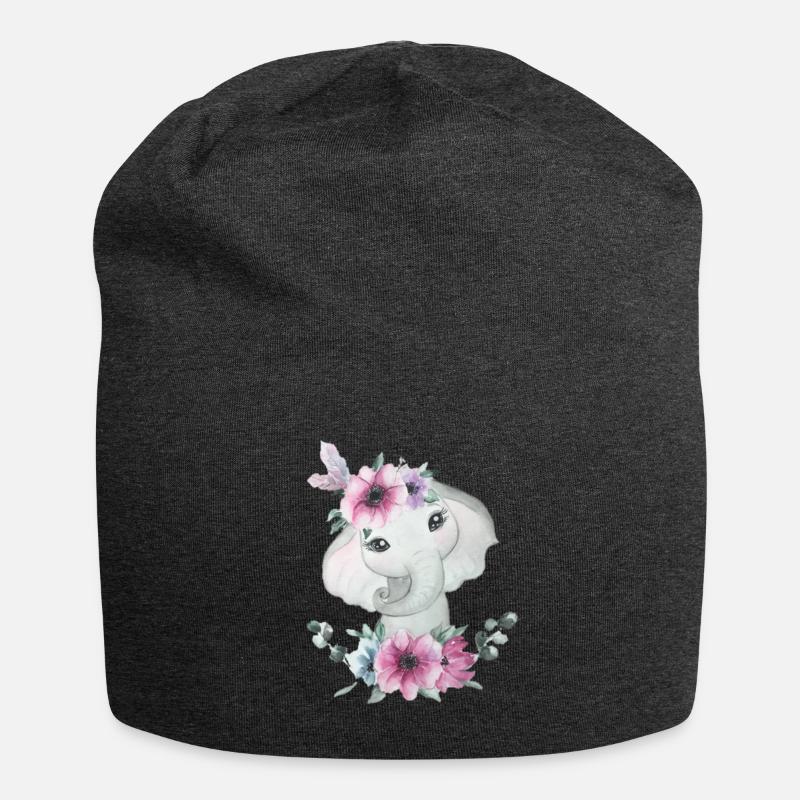 Éléphant - Bonnet en jersey - charbon