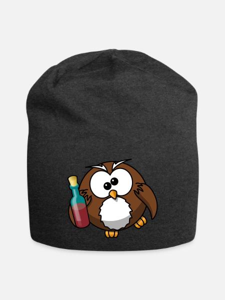 Betrunkene Eule - Jersey-Beanie - Anthrazit