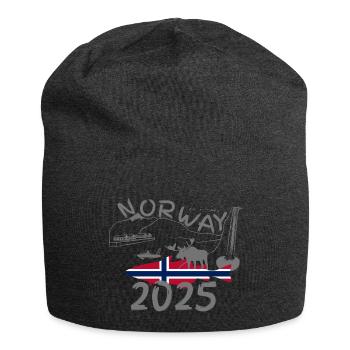 Norvège 2025 Lieu jaune avec montagnes et pêche à l’orignal - Bonnet en jersey - charbon - Devant