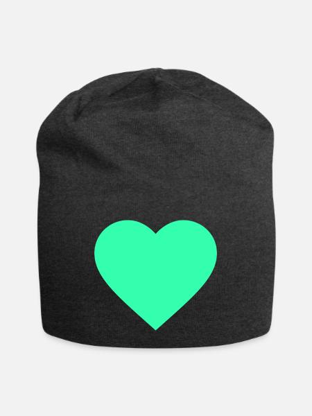 the light green heart - Jersey-Beanie - Anthrazit