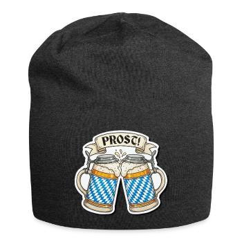 Prost! Bierkrüge Sticker Design - Jersey-Beanie - Anthrazit - Vorne
