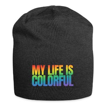 My Life Is Colorful - Jersey Beanie - charcoal grey - Front