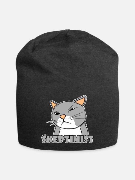 Skeptiker Katze - Skeptimist - Jersey-Beanie - Anthrazit
