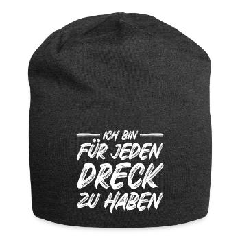 Ich bin für jeden Dreck zu haben Spruch Müllabfuhr - Jersey-Beanie - Anthrazit - Vorne